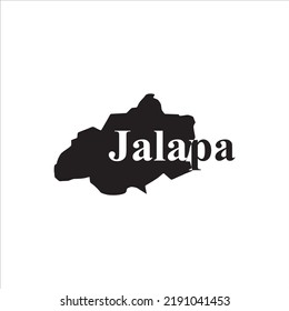 Jalapa map and black lettering design on white background