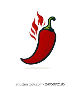 Jalapeno or chilli peppers, fire flame symbol. Simple logo vector illustration for graphic and web design.