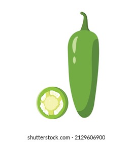 Jalapeno Flat Illustration. Clean Icon Design Element on Isolated White Background