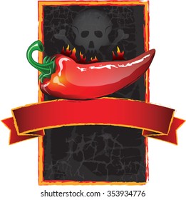 Jalapeno Hot Sauce Label With A Skull On It, Daring The Consumer To Try It! 