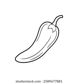 Jalapeno line art vector illustration