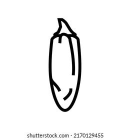 jalapeno pepper line icon vector. jalapeno pepper sign. isolated contour symbol black illustration