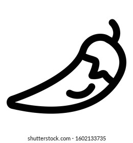 
Jalapeno Pepper Outline bold Vector Icon which can be easily modified or Edited
