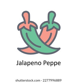 Jalapeno Pepper Vector      Fill outline Icons. Simple stock illustration stock