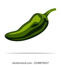 Ilustração isolada do vetor de pimenta de Jalapeno