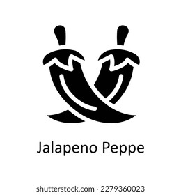 Jalapeno Pepper Vector       Solid Icons. Simple stock illustration stock