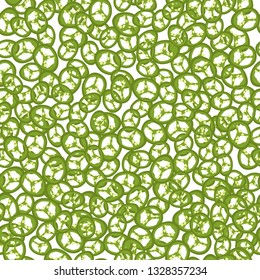 Jalapeno seamless pattern with slices of jalapeno pepper  isolated on white background. Cartoon vector illustration
