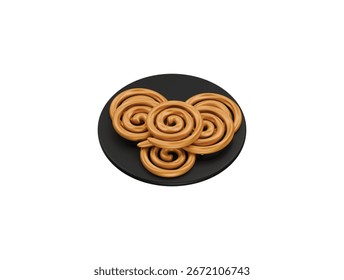 Renderização de ilustração 3d do ícone Jalebi