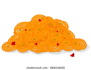 jalebi Indian Sweets or Mithai Food Vector