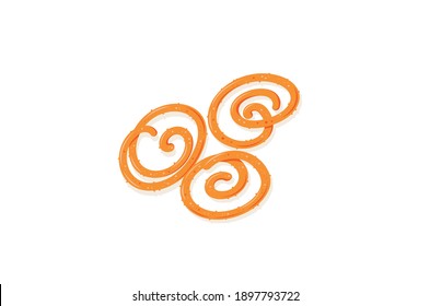 Jalebi jilipi sweet dish Vector illustration isolated on white background