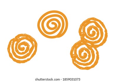 Jalebi Pakistan Street Food Vector Illustration Funnel Cake