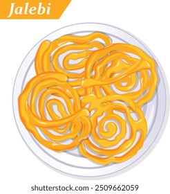 Jalebi placa vista superior - indiano doces vetor arte 