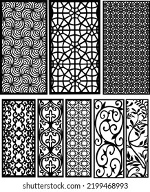 Jali design for graphic and CNC.router Geometric laser cutting vector pattern.