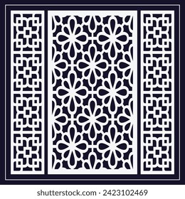 Jali design for graphic and plywood, partition, foam, acrylic and CNC machine cutting.