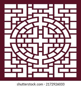 Jali And Laser cut decorative panel set with lace pattern, square templates.