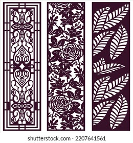 Jali Laser cut decorative panel set with lace pattern.
