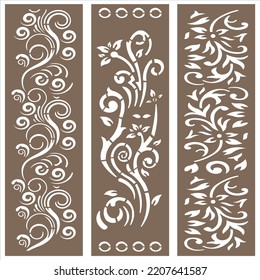 Jali Laser cut decorative panel set with lace pattern.