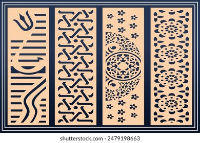 Jali side jali for indian temples Vector File.