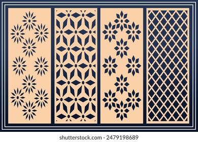 Jali side jali for indian temples Vector File.