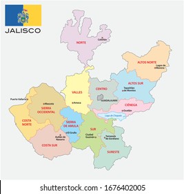 Zapotlanejo Jalisco Mexico Map Jalisco Administrative Political Vector Map Flag Stock Vector (Royalty  Free) 1676402005 | Shutterstock