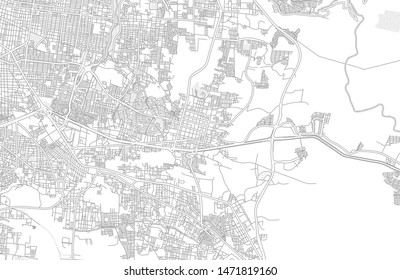 Tonalá, Jalisco, Mexico, bright outlined vector map with bigger and minor roads and steets created for infographic backgrounds.
