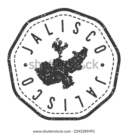 Jalisco, Mexico Map Stamp Retro Postmark. Silhouette Postal Passport. Seal Round Vector Icon. Badge Vintage Postage Design.