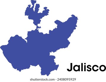 Jalisco state map in Mexico