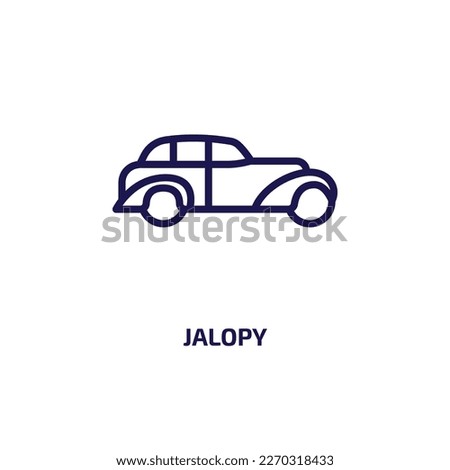 jalopy icon from transportation collection. Thin linear jalopy, diesel, auto outline icon isolated on white background. Line vector jalopy sign, symbol for web and mobile