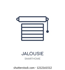Jalousie automation icon. Jalousie automation linear symbol design from Smarthome collection. Simple outline element vector illustration on white background.