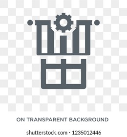 Jalousie automation icon. Trendy flat vector Jalousie automation icon on transparent background from smart home collection. 