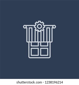 Jalousie automation icon. Trendy flat vector line Jalousie automation icon on dark blue background from smart home collection. 