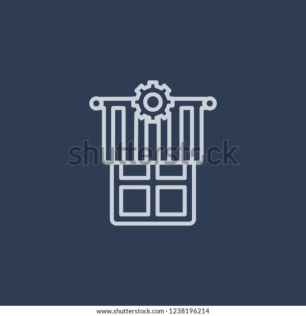 Jalousie automation icon. Trendy flat vector line\
Jalousie automation icon on dark blue background from smart home\
collection. 