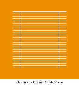 Jalousie blind white window curtain vector icon. Louver home light shutter control. Interior room frame front view