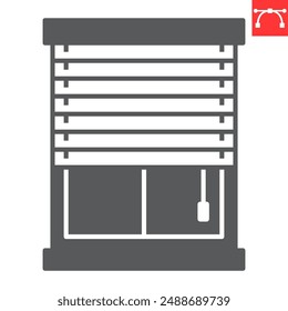 Icono de glifo de Jalousie, decoración interior y del hogar, ícono de Vector ciego de ventana, gráficos de Vector, signo sólido de trazo editable, eps 10.