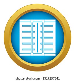 Jalousie icon blue vector isolated on white background for any design