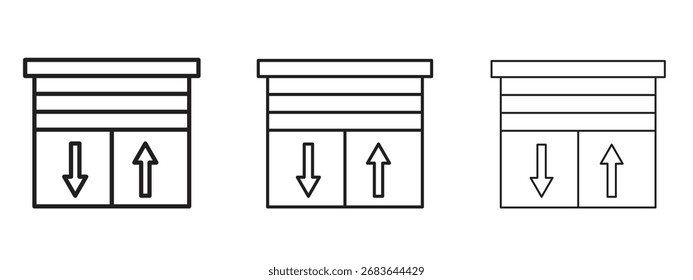 Jalousie icon, outline sign, linear symbols