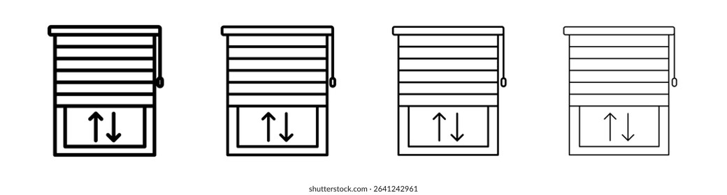 Jalousie icon Outline sign symbol set