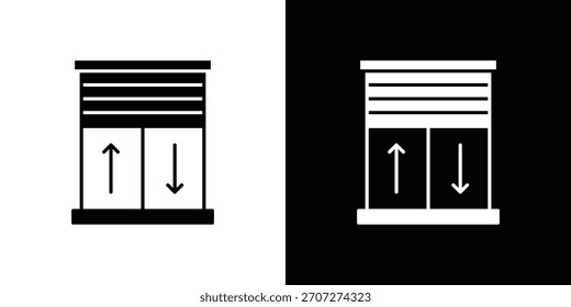 Icono de Jalousie en conjunto de silueta sólida. Ilustración vectorial.
