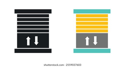 Jalousie icons in black and colored version