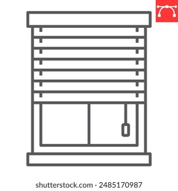 Icono de línea Jalousie, decoración interior y del hogar, Vector de ventana ciega, gráficos de Vector, signo de contorno de trazo editable, eps 10.