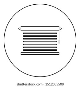 Jalousie Metal window jalousie for office Louvers icon in circle round outline black color vector illustration flat style image