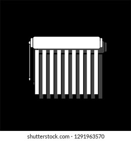 Jalousie. White flat simple icon with shadow