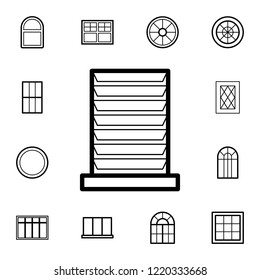 jalousie window icon. Detailed set of Doors, gates and windows icons. Premium quality graphic design icon. One of the collection icons for websites, web design, mobile app on white background