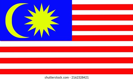 Jalur Gemilang, which means "Glorious Stripes", Proportion 1:2, Flag of the Malaysia.