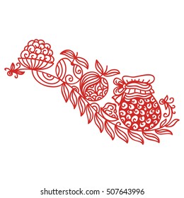 Jam and apples. Vector  illustration.