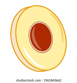 Jam biscuit icon. Creative illustration. Colorful sketch. Idea for decors, logo, patterns, papers, covers, gifts, summer and spring holidays, sweet food themes. Isolated vector art.