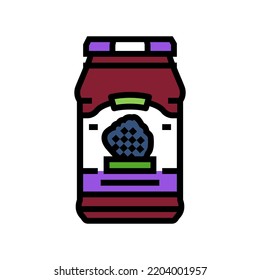vectores de icono de color de mora negra de jam. el cartel de jam blackberry. ilustración de símbolo aislado