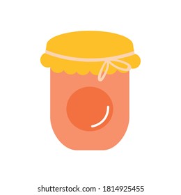 jam bottle icon over white background, flat style, vector illustration