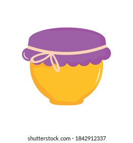 icono de frasco de mermelada sobre fondo blanco, estilo plano, ilustración vectorial
