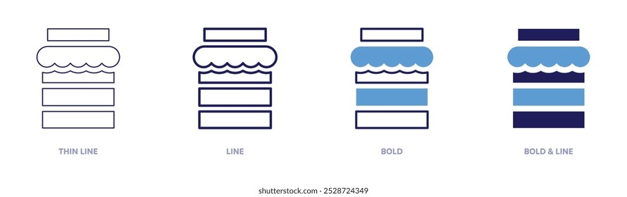 Jam Branding Symbol in 4 verschiedenen Stilen. Dünne Linie, Linie, Fett und Fette Linie. Duotone-Stil. Bearbeitbarer Strich.